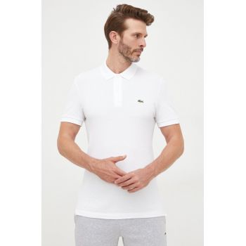 Lacoste polo de bumbac culoarea alb, neted, PH4012