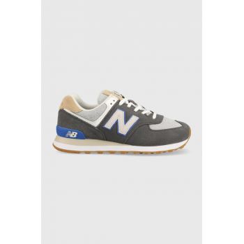New Balance sneakers din piele intoarsă U574ss2 , culoarea gri