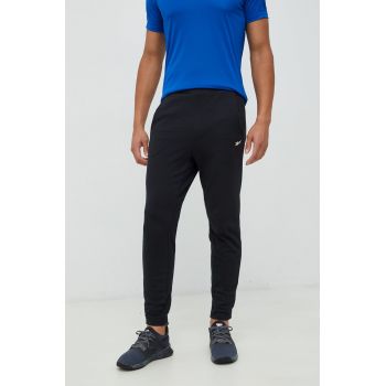 Reebok pantaloni de antrenament Dmx Interlock barbati, culoarea negru, neted de firma originali