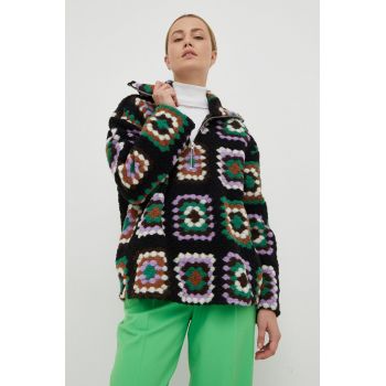 Samsoe Samsoe pulover de lana femei, culoarea negru, călduros, cu guler
