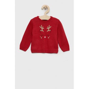Birba&Trybeyond pulover pentru copii din amestec de lana culoarea rosu ieftin