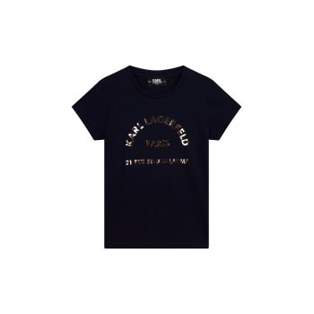 Karl Lagerfeld tricou copii culoarea albastru marin