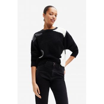 Desigual pulover femei, culoarea negru, de firma original