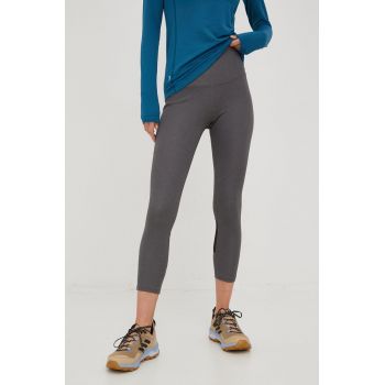 Helly Hansen leggins sport Constructed femei, culoarea gri, neted de firma originali