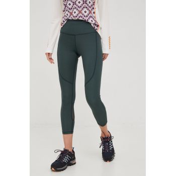 Helly Hansen leggins sport Constructed femei, culoarea verde, neted