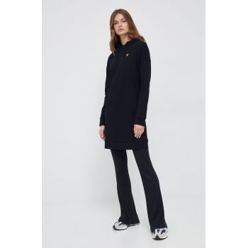 Lyle & Scott rochie din bumbac culoarea negru, mini, drept