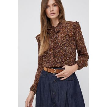 Pepe Jeans camasa femei, culoarea maro