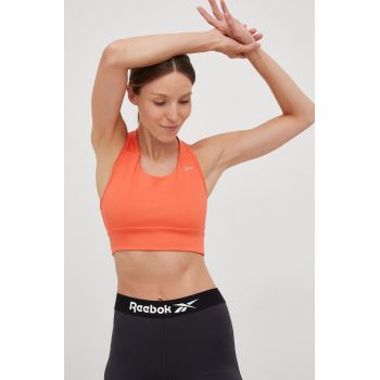 Reebok sutien sport Running Essentials culoarea portocaliu, neted