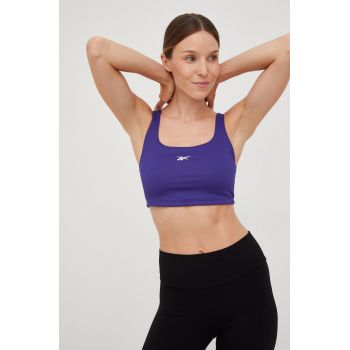 Reebok sutien sport Workout Ready culoarea violet, neted ieftin