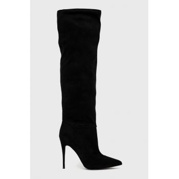 Steve Madden cizme Darian femei, culoarea negru, cu toc cui de firma originale