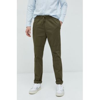Hollister Co. pantaloni barbati, culoarea verde, mulata de firma originali