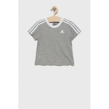adidas Performance tricou de bumbac pentru copii culoarea gri