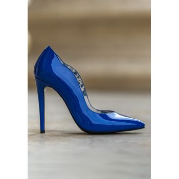 Pantofi stiletto de piele lacuita Marylin