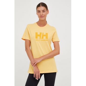 Helly Hansen tricou din bumbac culoarea portocaliu 34112-001 ieftin