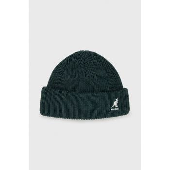 Kangol caciula culoarea verde, din tricot gros