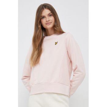 Lyle & Scott hanorac de bumbac femei, culoarea roz, neted