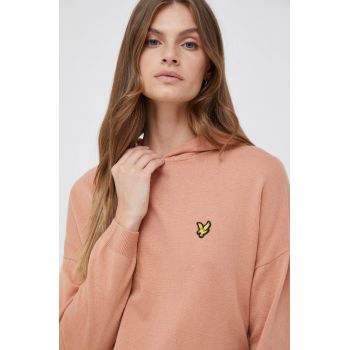 Lyle & Scott pulover din amestec de lana femei, culoarea portocaliu, light de firma original