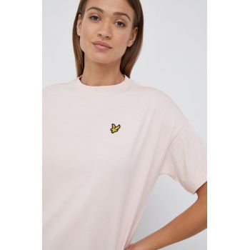 Lyle & Scott tricou din bumbac culoarea roz