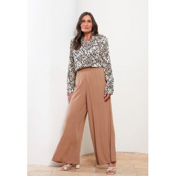 Pantaloni de viscoza cu talie elastica