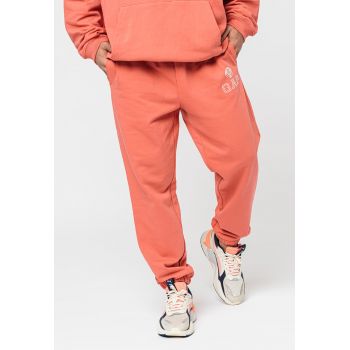 Pantaloni sport de bumbac cu imprimeu logo discret