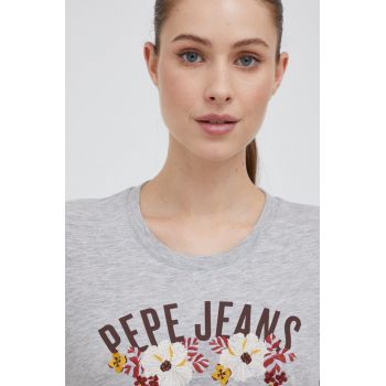 Pepe Jeans tricou femei, culoarea gri ieftin