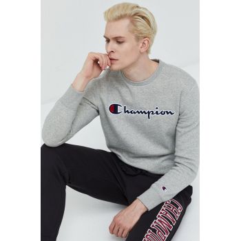 Champion bluza barbati, culoarea gri, cu imprimeu la reducere