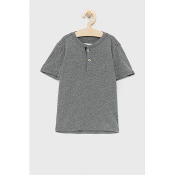 Abercrombie & Fitch tricou copii culoarea gri, neted