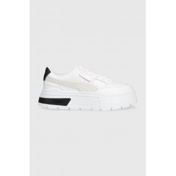 Puma sneakers din piele Mayze Stack Wns culoarea alb 384363