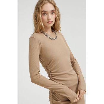 Hollister Co. rochie culoarea bej, mini, mulata de firma originala