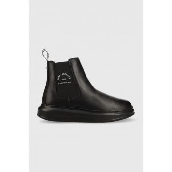 Karl Lagerfeld ghete chelsea de piele Kapri Mens barbati, culoarea negru de firma originale