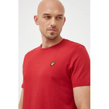 Lyle & Scott tricou din bumbac culoarea rosu, neted