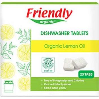 Detergent de vase automat Friendly Organic 450 g x 25 tablete la reducere