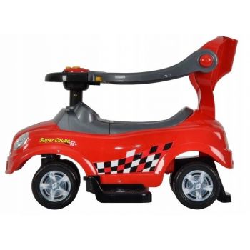 Masinuta copii de impins Ecotoys Mini Cooper 321  rosu, cu maner de impins detasabil, suport pentru picioare, bara de protectie, panou muzical, recomandata copiilor cu varsta cuprinsa intre 1 si 3 ani