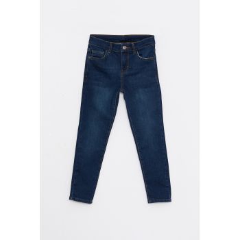 Blugi super skinny cu talie medie