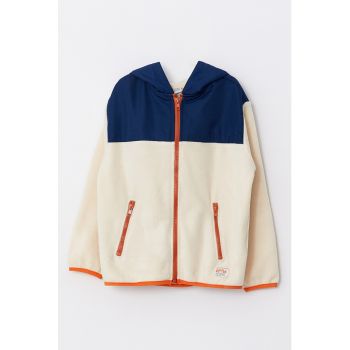 Hanorac din fleece cu model colorblock