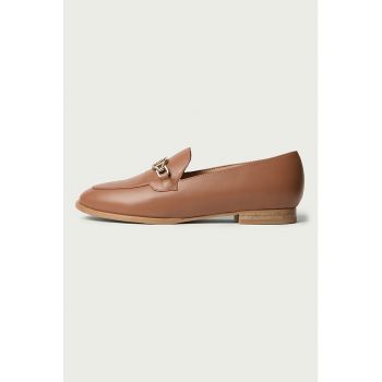 Pantofi loafer de piele cu detaliu metalic