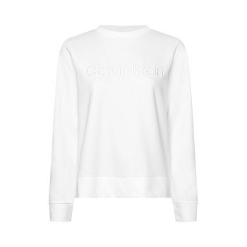 Bluza sport din amestec de modal cu decolteu la baza gatului si logo