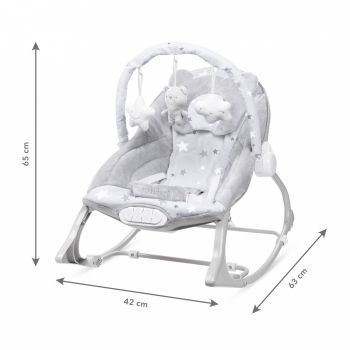 Balansoar multifunctional cu sunete si jucarii Kidwell Pino Gri