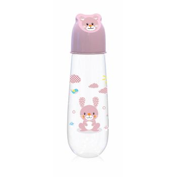 Biberon Animals 250 ml capac decorat 0 luni+ Blush Pink ieftin