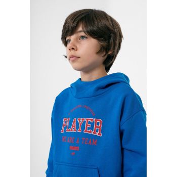 4F bluza copii cu glugă, cu imprimeu