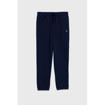 Abercrombie & Fitch pantaloni de trening pentru copii culoarea albastru marin, neted ieftini