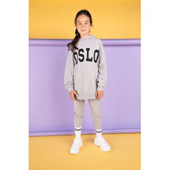 Coccodrillo bluza copii culoarea gri, cu imprimeu