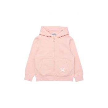 Kenzo Kids hanorac de bumbac pentru copii culoarea roz, cu glugă, cu imprimeu