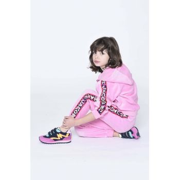 Marc Jacobs bluza copii culoarea roz, cu glugă, cu imprimeu