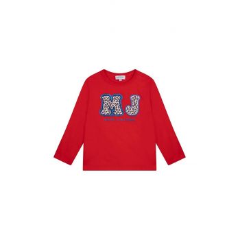 Marc Jacobs longsleeve din bumbac pentru copii culoarea rosu