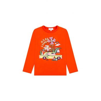 Marc Jacobs longsleeve din bumbac pentru copii culoarea rosu ieftin