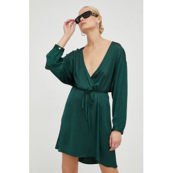 American Vintage rochie culoarea verde, mini, drept ieftina