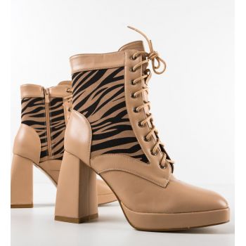 Botine dama Lokan Bej ieftine