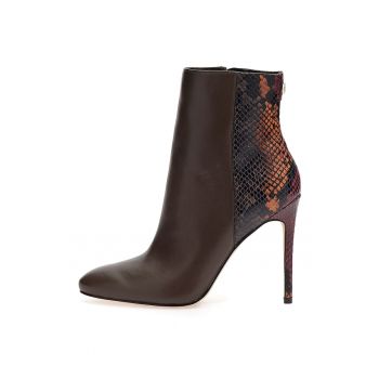 Botine de piele cu segment de piele de crocodil