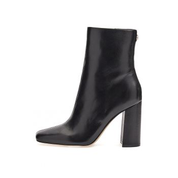 Botine de piele ecologica cu toc masiv